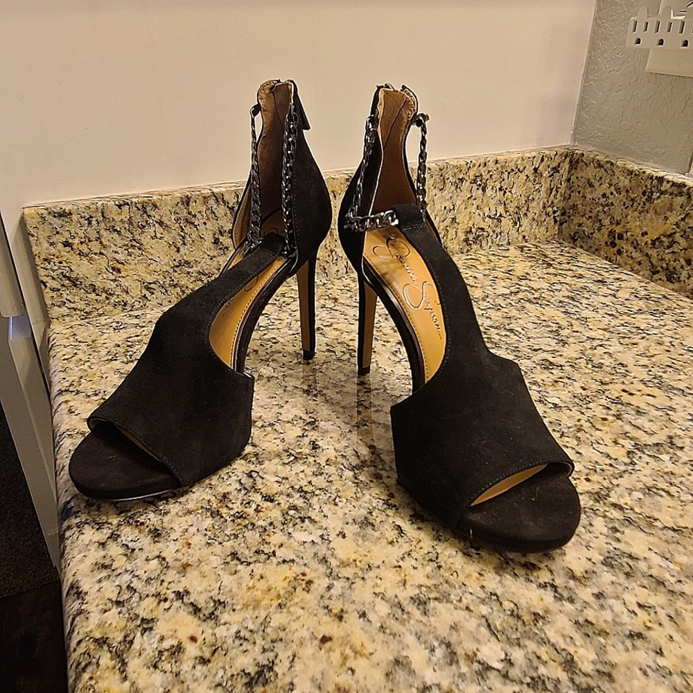 Jessica Simpson black suede heels
